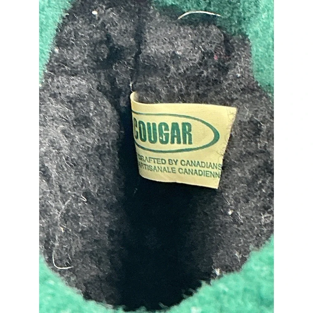 Vintage Cougar Apres Ski Boots Made In Canada Size 6 Medium Green Maroon & Tan